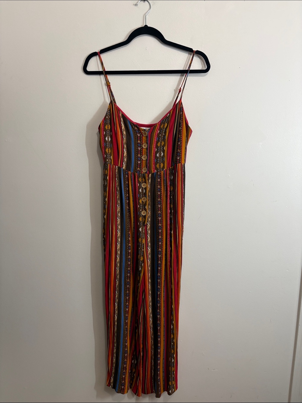 Lilyful Multicolor Striped boho Spaghetti-Strap jumpsuit size S